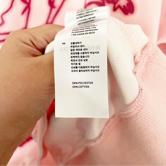 Like New! Aelfric Eden Cartoon Line Character Print Pink Hoodie Size Medium - Picture 8 of 13